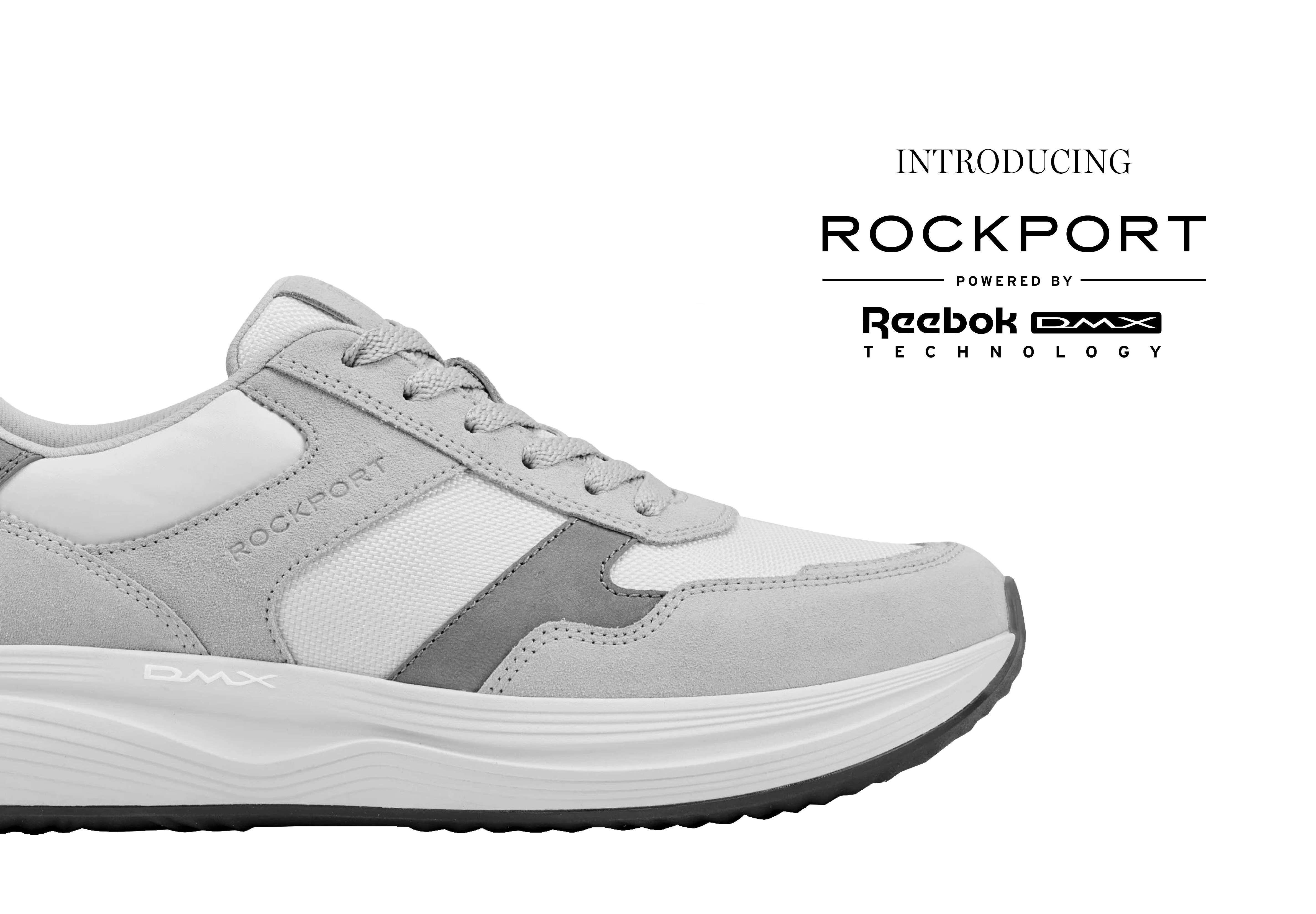 UNE TOUTE NOUVELLE COLLECTION DE CHAUSSURES HAUTE PERFORMANCE ET CONFORT. LE STYLE INTEMPOREL DE ROCKPORT AMÉLIORÉ AVEC LA TECHNOLOGIE REEBOK DMX.